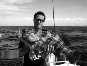 Matt Hunter with a nice gold spot cod caught offshore.